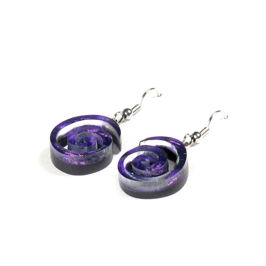 Peacock Spirals Shiny Fish Hook Earrings | The Jewellery Stop