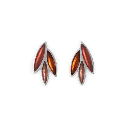 Peach Bamboo Shoot Shiny Clip Earrings | The Jewellery Stop