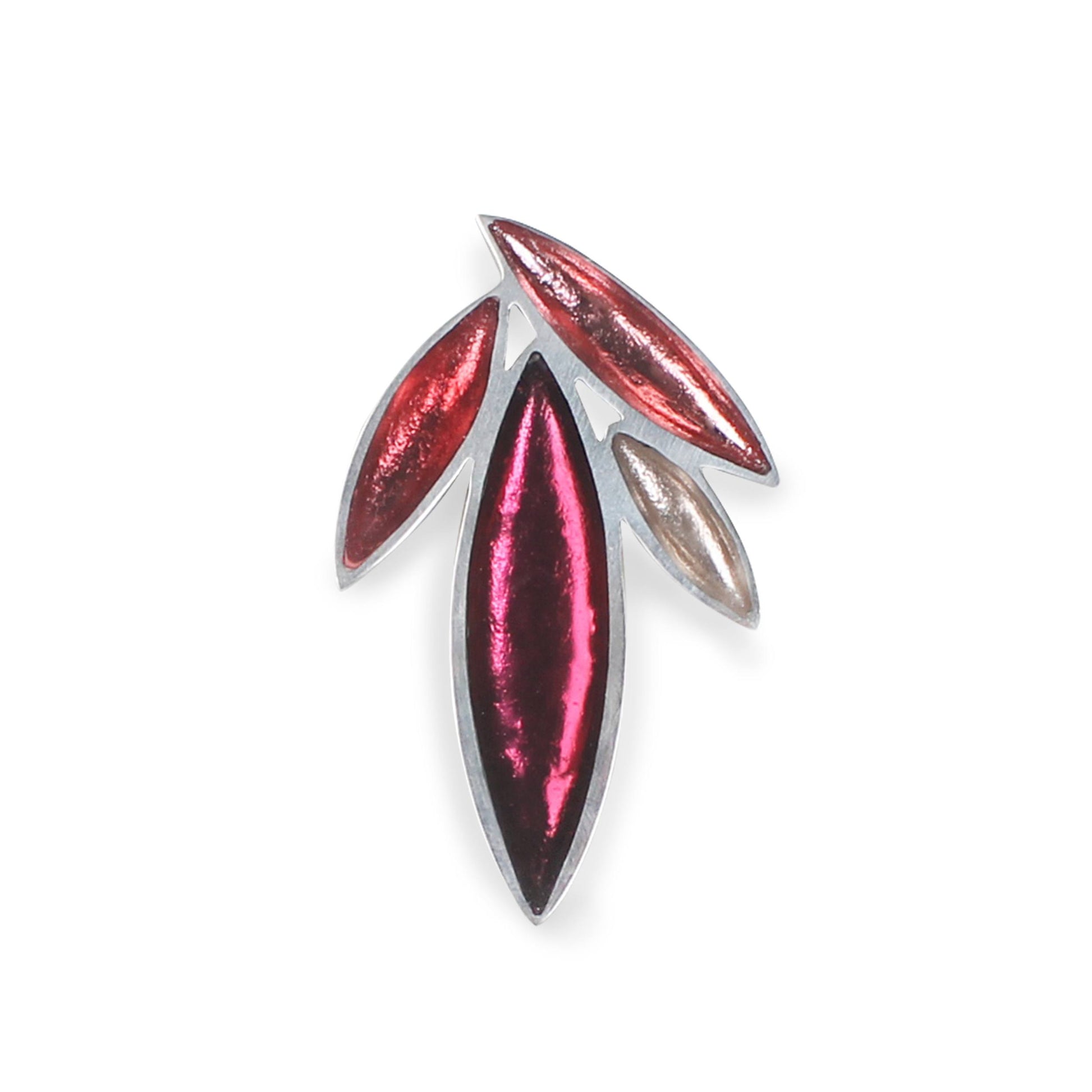 Raspberry Bamboo Shoot Shiny Brooch | The Jewellery Stop