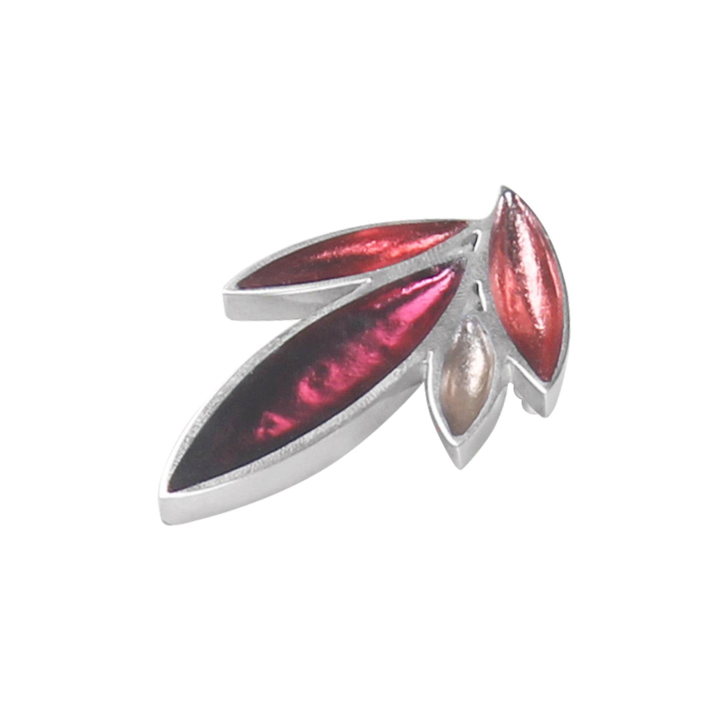 Raspberry Bamboo Shoot Shiny Brooch | The Jewellery Stop