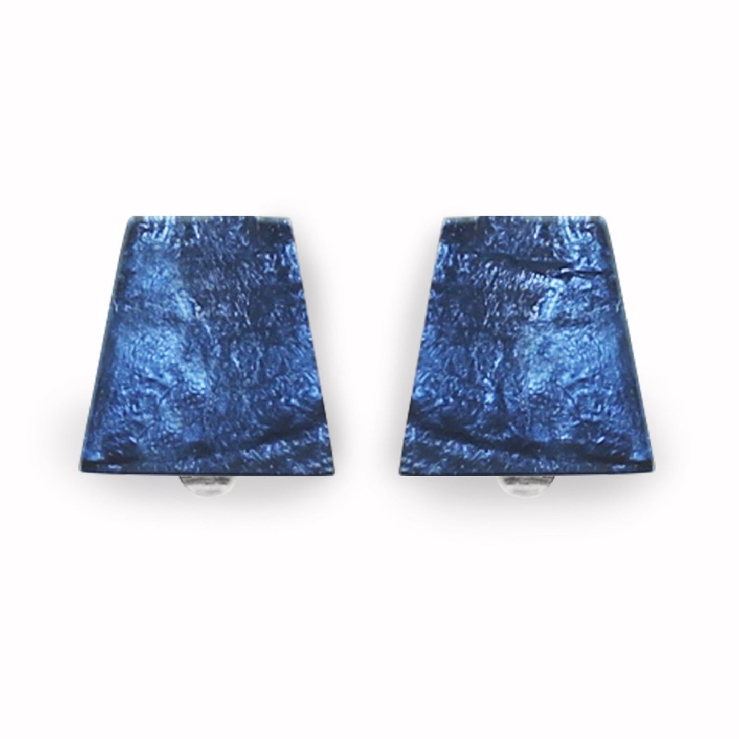Navy Aztec Shiny Clip Earrings | The Jewellery Stop