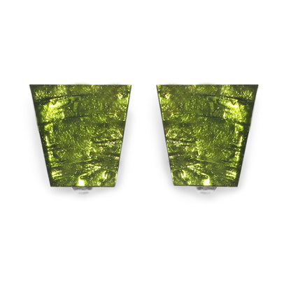 Olive Aztec Shiny Clip Earrings | The Jewellery Stop