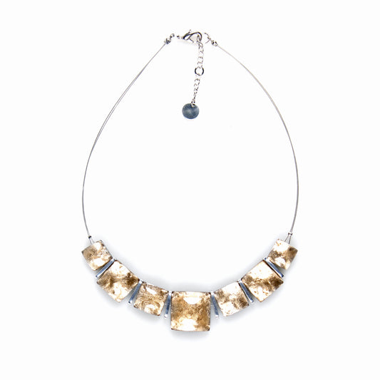 Gold Antique Square Shiny Necklace