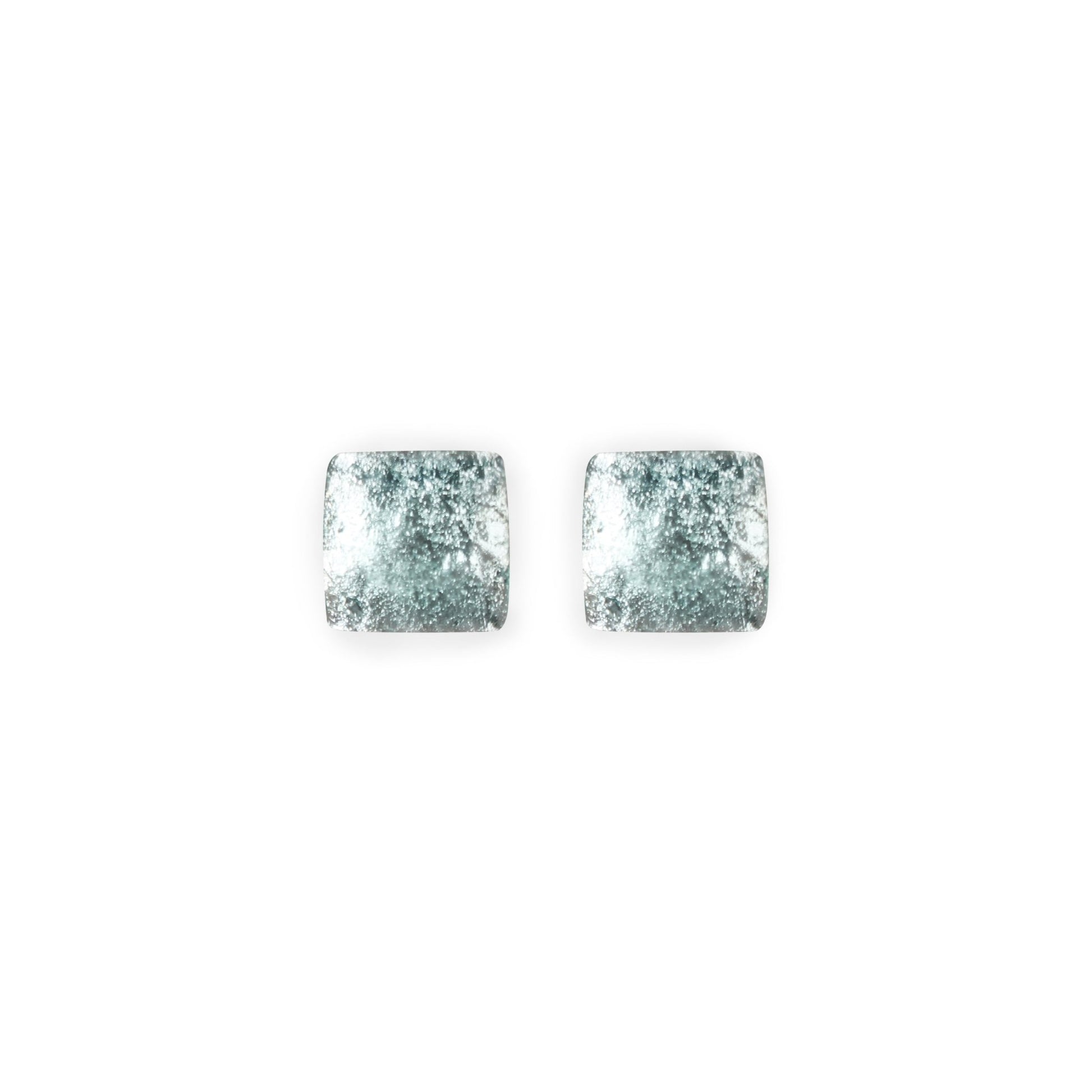 Mint Antique Square Shiny Small Stud Earrings | The Jewellery Stop
