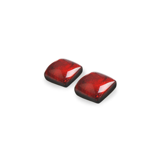 Scarlet Antique Square Shiny Small Stud Earrings | The Jewellery Stop