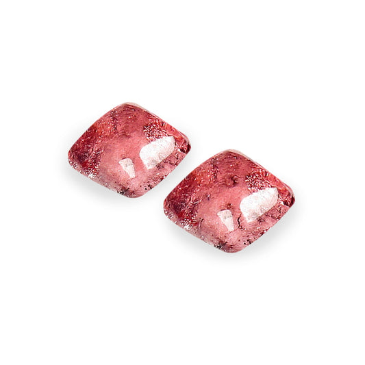 Rose Antique Square Shiny Large Stud Earrings | The Jewellery Stop