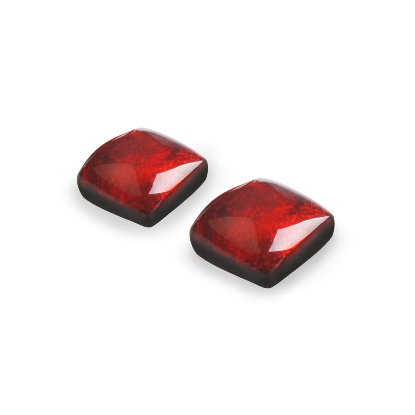 Scarlet Antique Square Shiny Large Stud Earrings | The Jewellery Stop