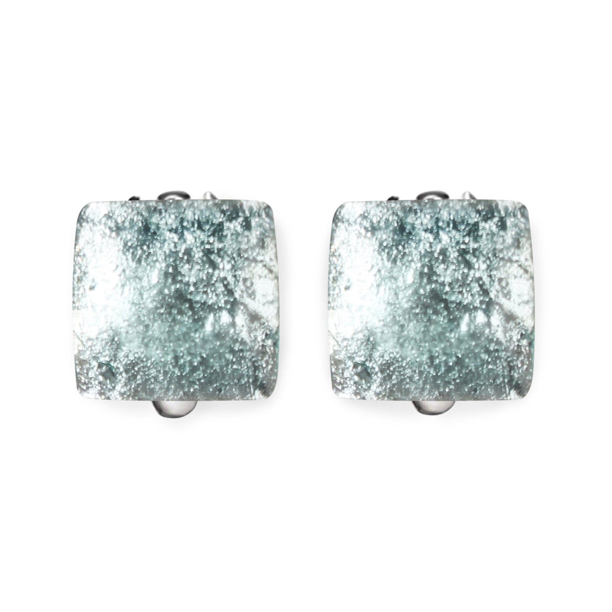 Mint Antique Square Shiny Clip Earrings | The Jewellery Stop