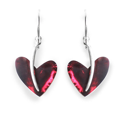 Pink Lollipop Heart Shiny Double Sided Creole Earrings | The Jewellery Stop