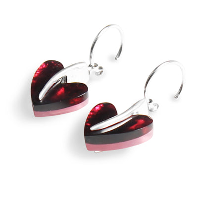 Pink Lollipop Heart Shiny Double Sided Creole Earrings