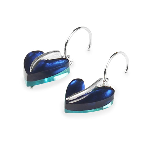 Twilight Lollipop Heart Shiny Double Sided Creole Earrings