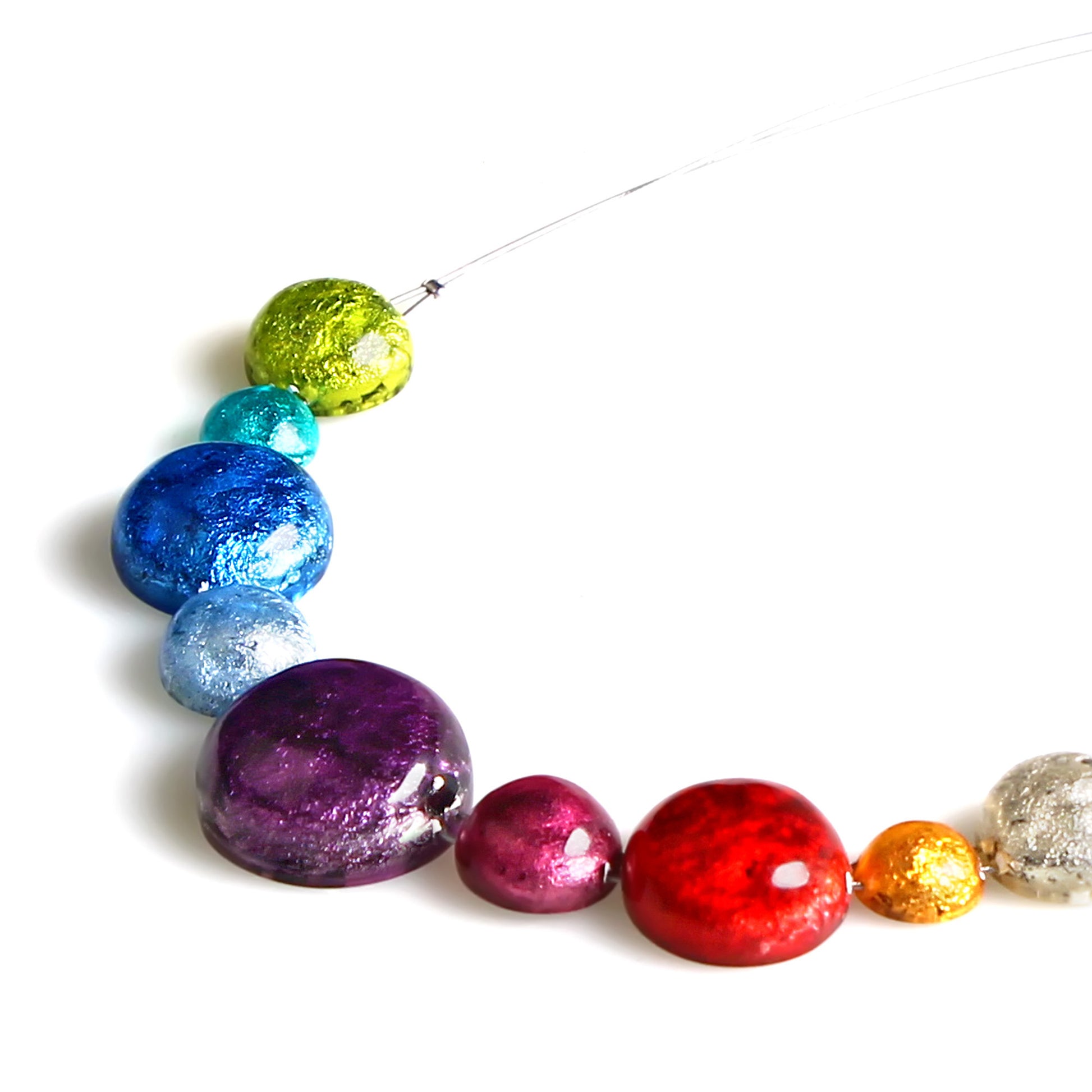 Rainbow Cabouchon Shiny Classic Necklace