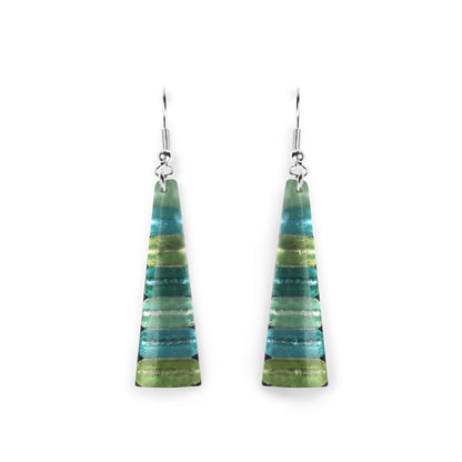 Orchard Triangle Stripes Shiny Fish Hook Earrings | The Jewellery Stop