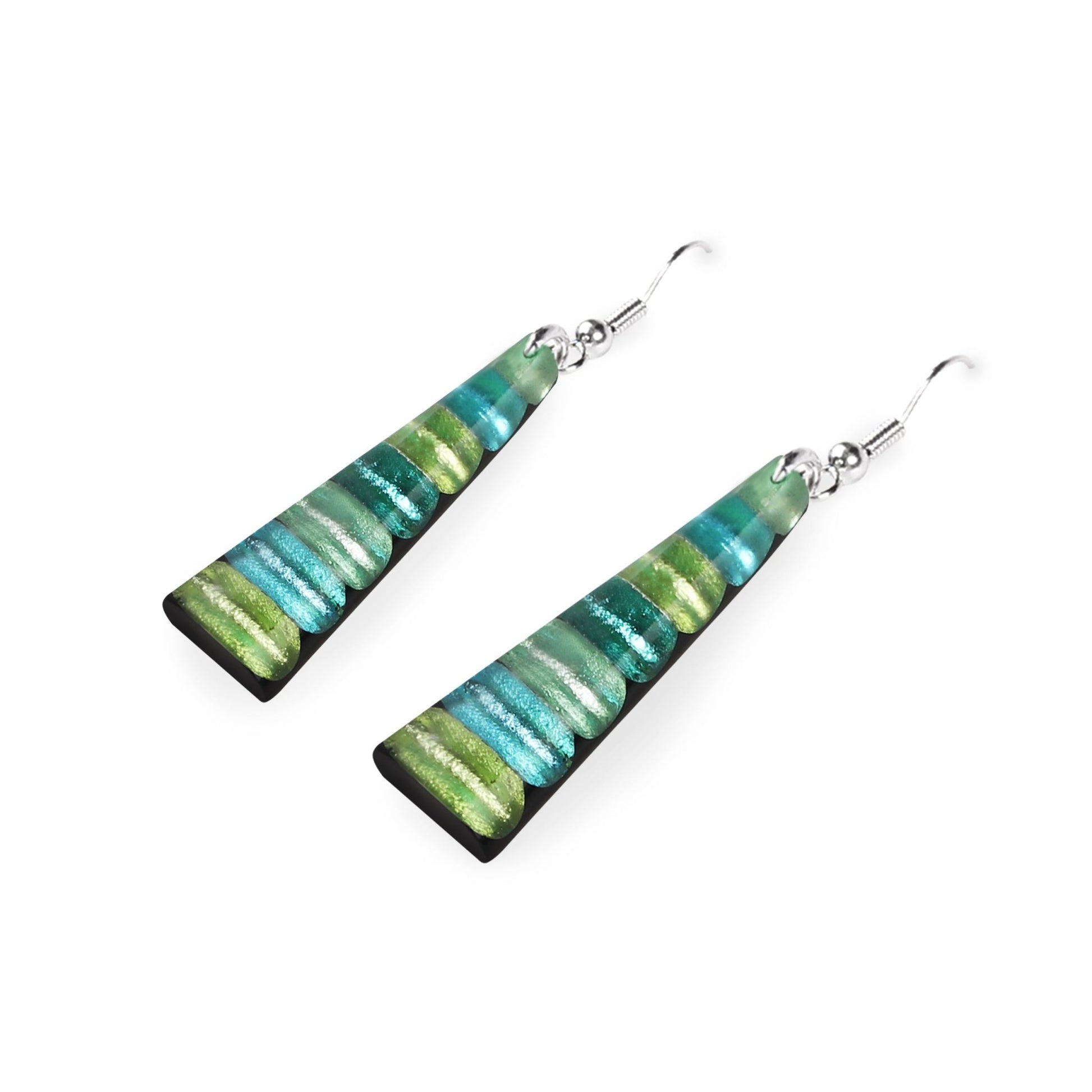 Orchard Triangle Stripes Shiny Fish Hook Earrings | The Jewellery Stop