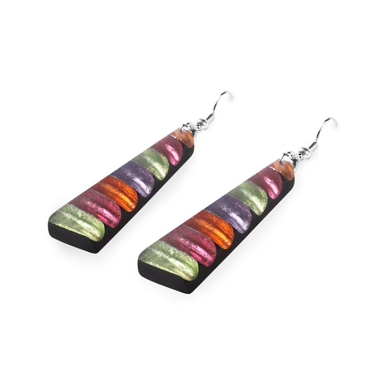 Sherbet Triangle Stripes Shiny Fish Hook Earrings | The Jewellery Stop