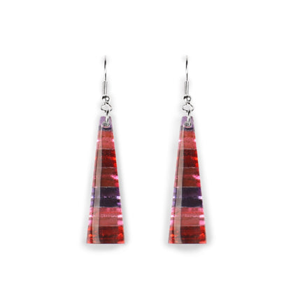 Trifle Triangle Stripes Shiny Fish Hook Earrings | The Jewellery Stop