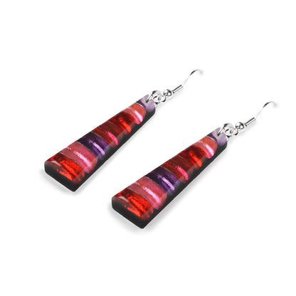 Trifle Triangle Stripes Shiny Fish Hook Earrings | The Jewellery Stop