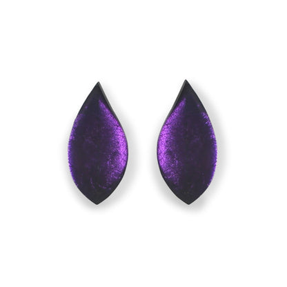 Peacock Skeletal Leaf Shiny Clip Earrings | The Jewellery Stop
