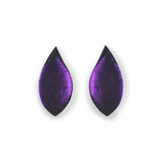 Peacock Skeletal Leaf Shiny Clip Earrings | The Jewellery Stop