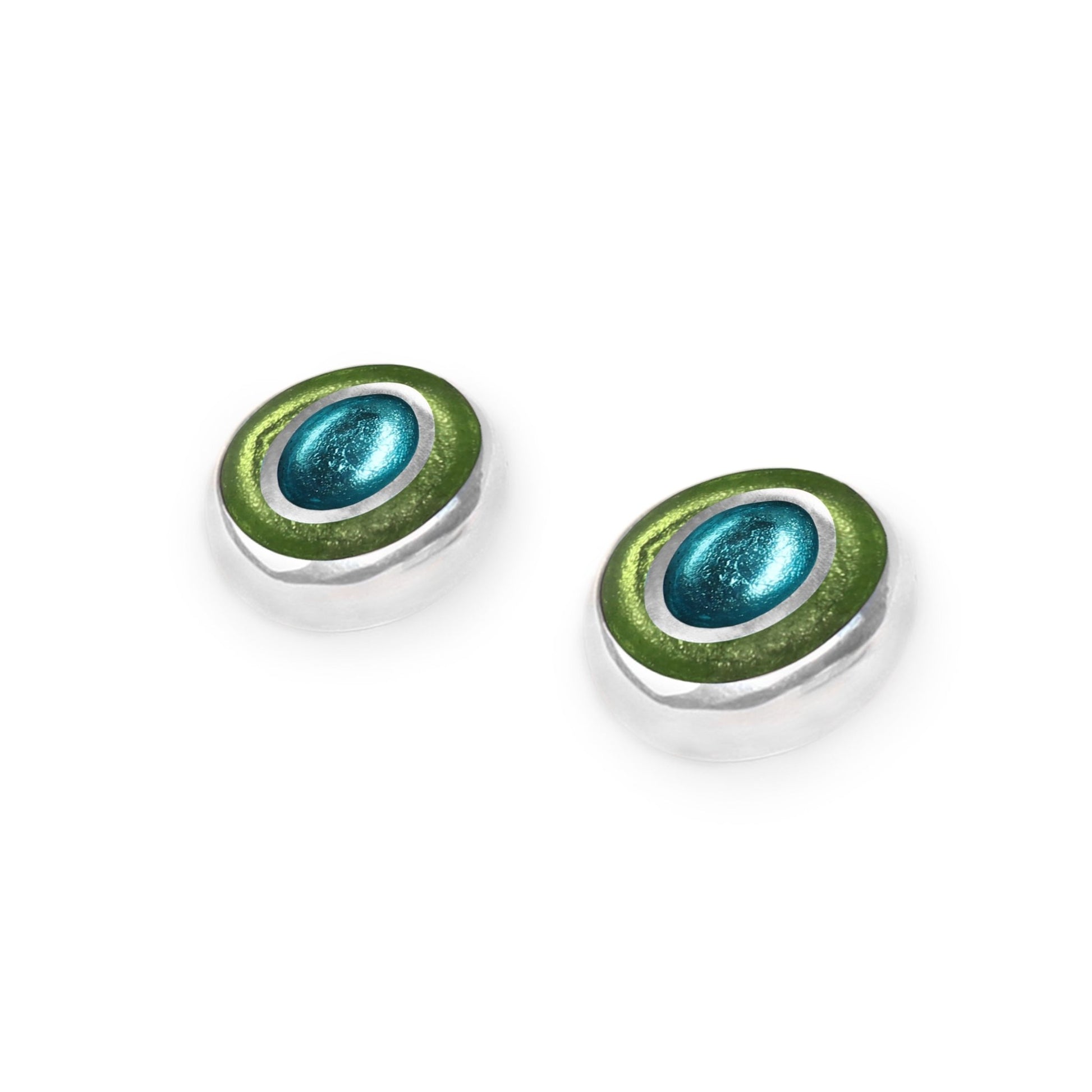 Orchard Apple Organic Circles Shiny Medium Stud Earrings | The Jewellery Stop