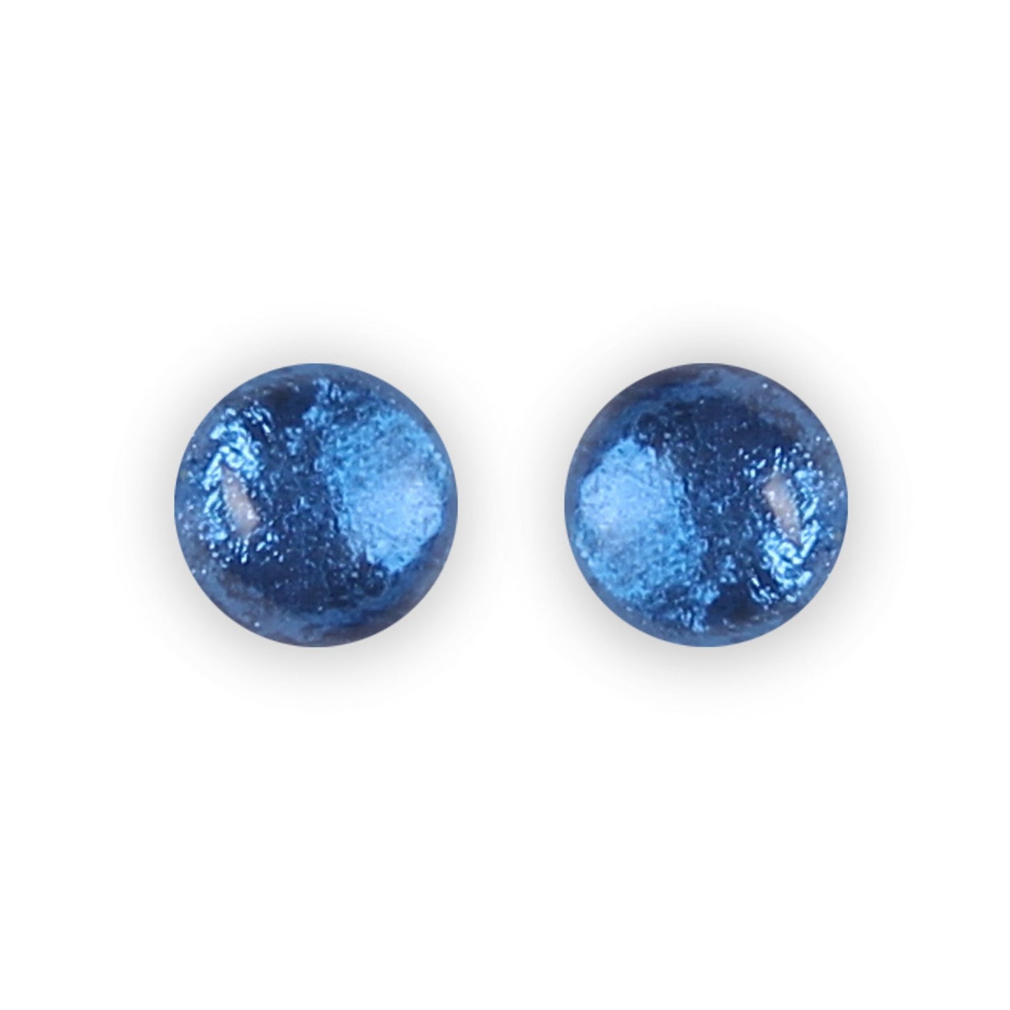 Navy Cabouchon Shiny Large Stud Earrings | The Jewellery Stop