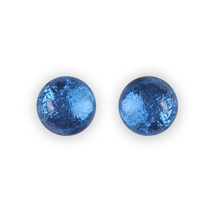 Navy Cabouchon Shiny Large Stud Earrings | The Jewellery Stop