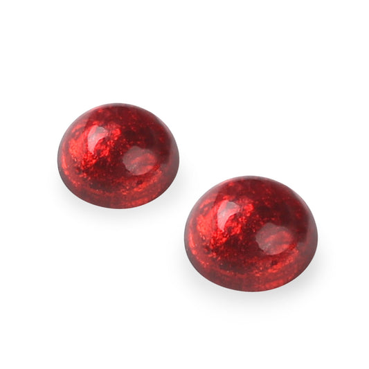 Red Cabouchon Shiny Large Stud Earrings | The Jewellery Stop