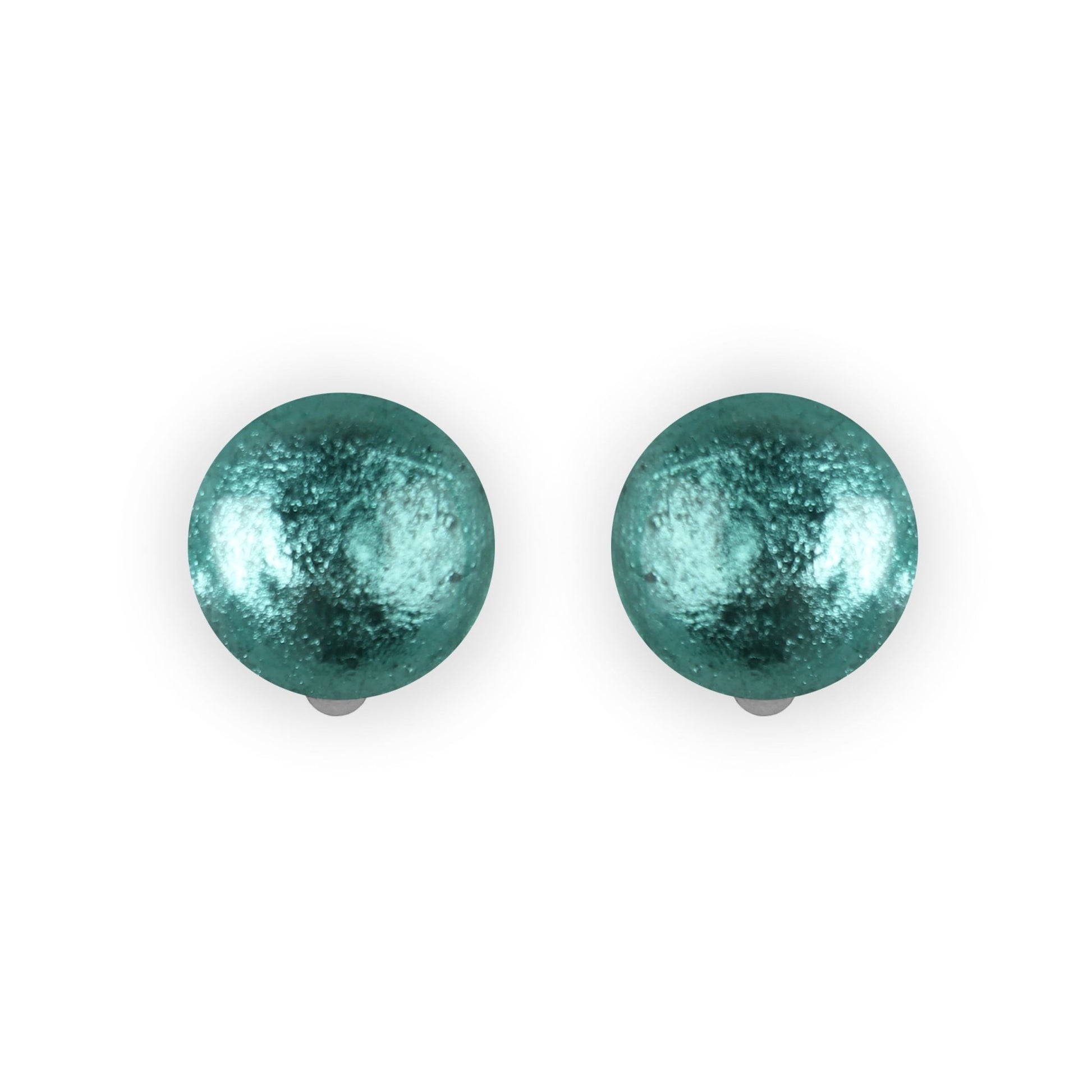 Mint Cabouchon Shiny Clip Earrings | The Jewellery Stop