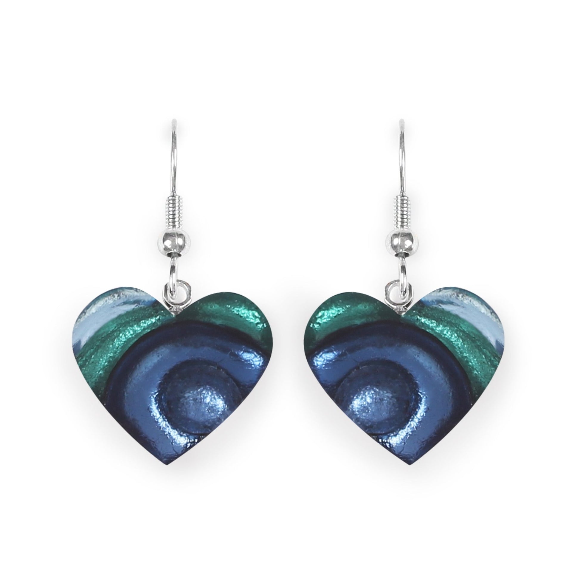 Pacific Heart Swirl Shiny Fish Hook Earrings | The Jewellery Stop