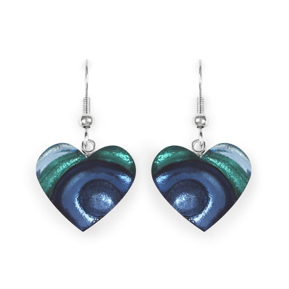 Pacific Heart Swirl Shiny Fish Hook Earrings | The Jewellery Stop