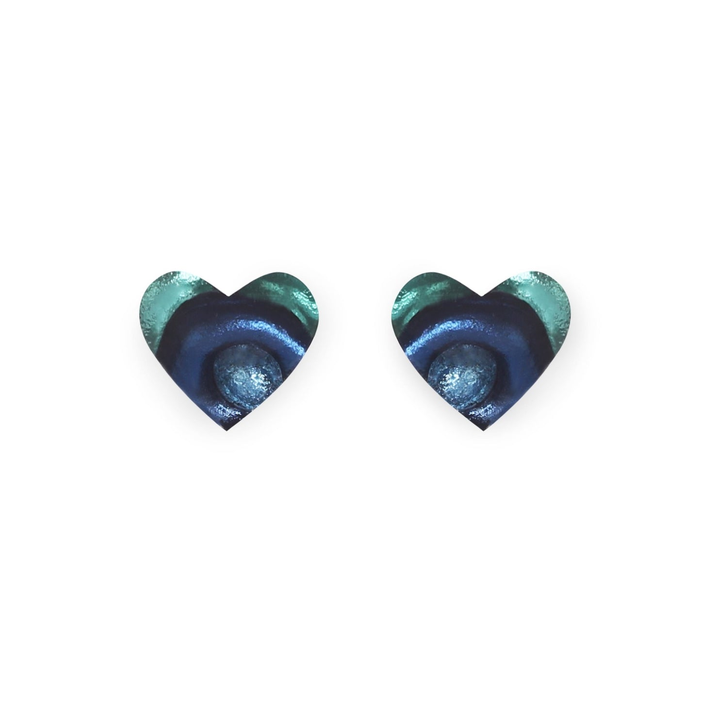 Pacific Heart Swirl Shiny Stud Earrings | The Jewellery Stop