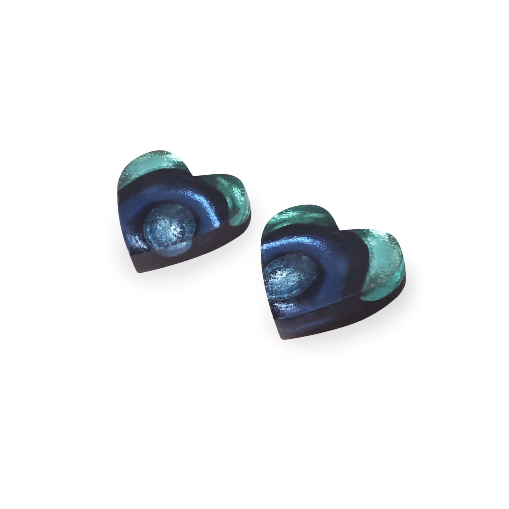 Pacific Heart Swirl Shiny Stud Earrings | The Jewellery Stop