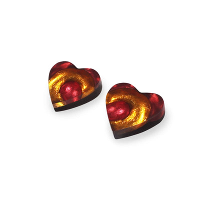 Sangria Heart Swirl Shiny Stud Earrings | The Jewellery Stop