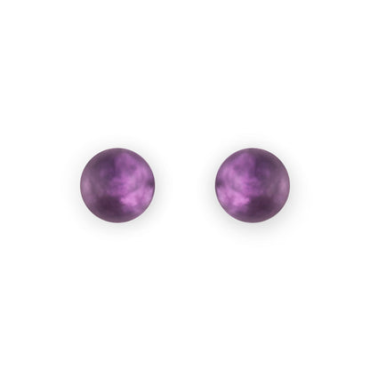 Peacock Cabouchon Matte Small Stud Earrings | The Jewellery Stop