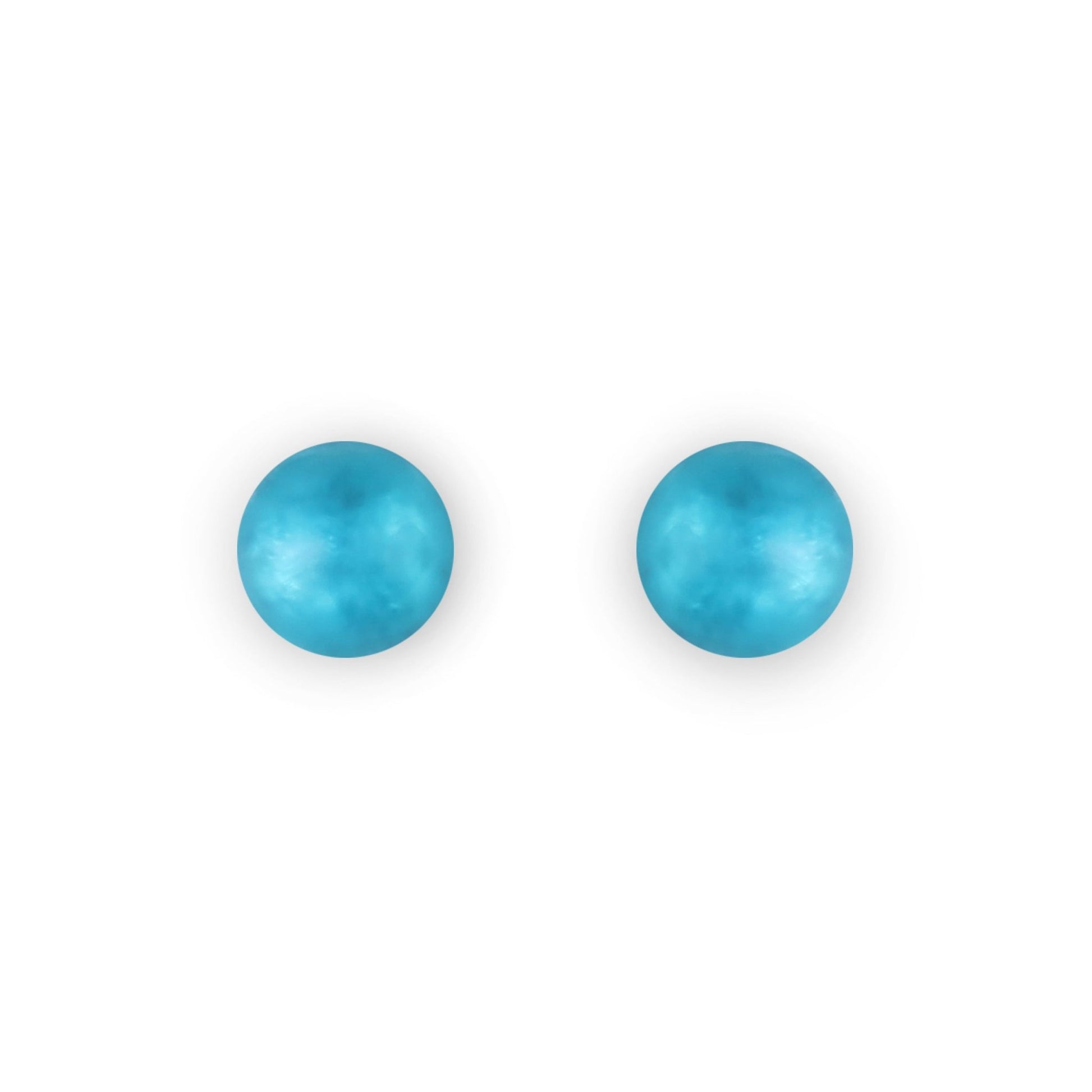 Turquoise Cabouchon Matte Small Stud Earrings | The Jewellery Stop