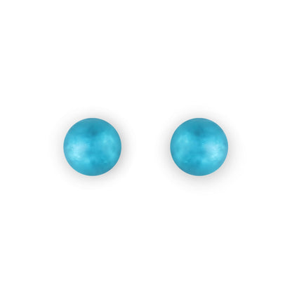 Turquoise Cabouchon Matte Small Stud Earrings | The Jewellery Stop