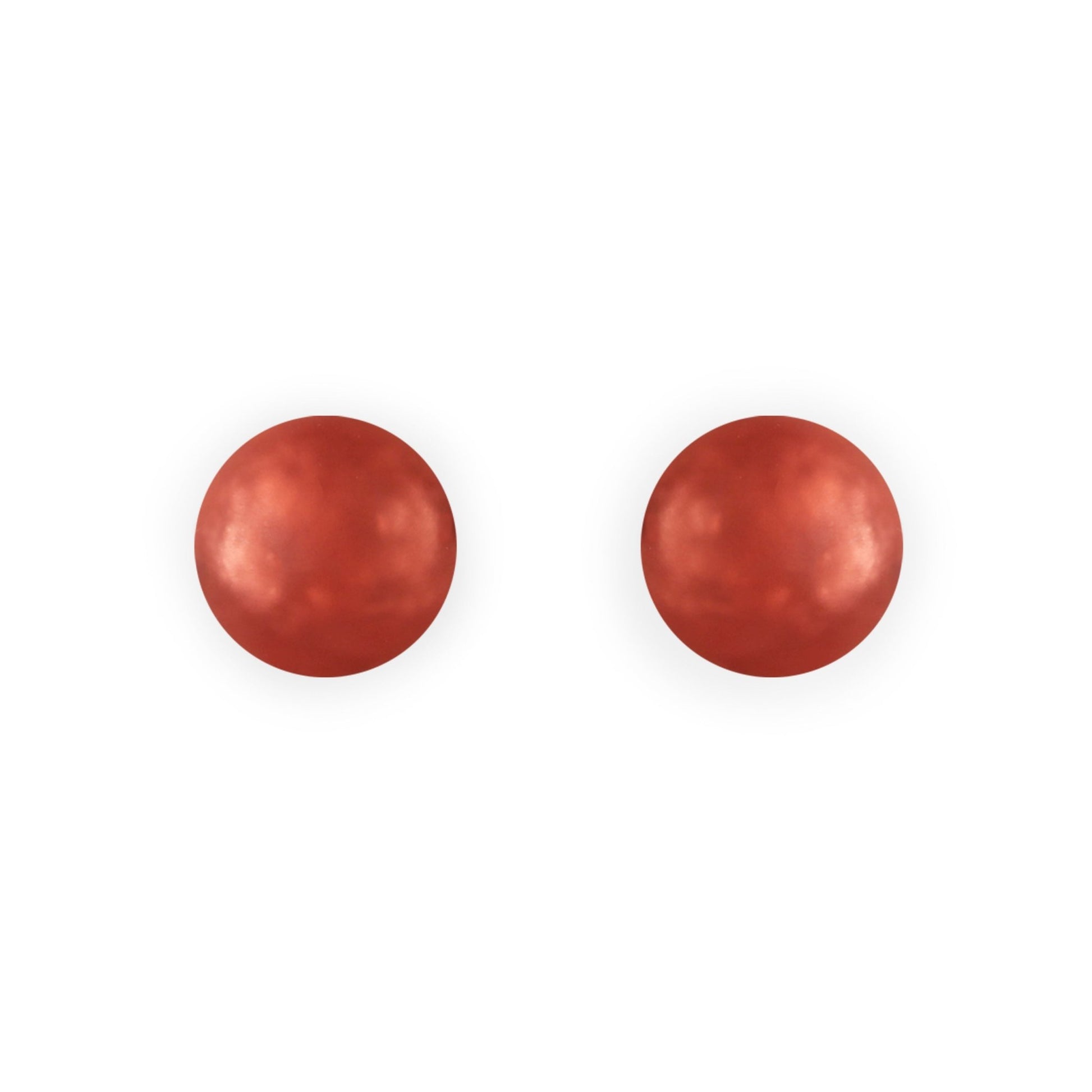 Peach Cabouchon Matte Medium Stud Earrings | The Jewellery Stop