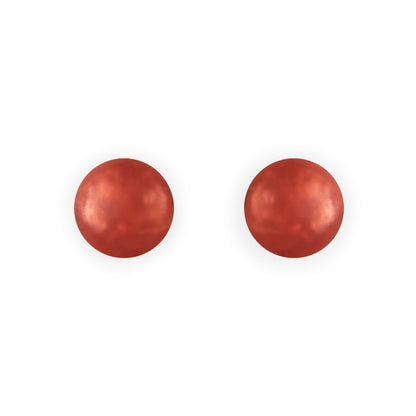 Peach Cabouchon Matte Medium Stud Earrings | The Jewellery Stop