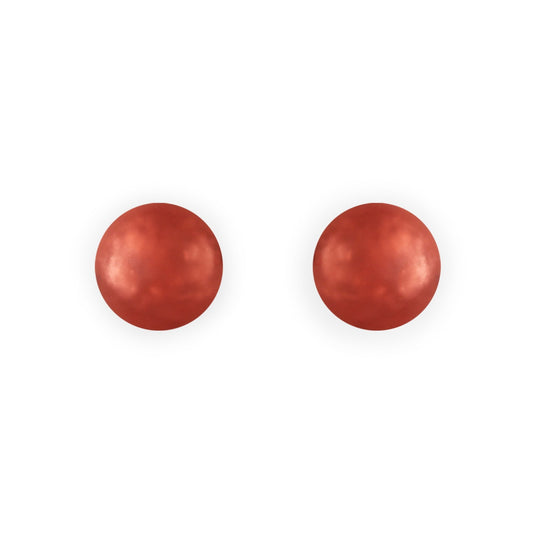 Peach Cabouchon Matte Medium Stud Earrings | The Jewellery Stop