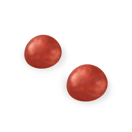 Peach Cabouchon Matte Medium Stud Earrings | The Jewellery Stop