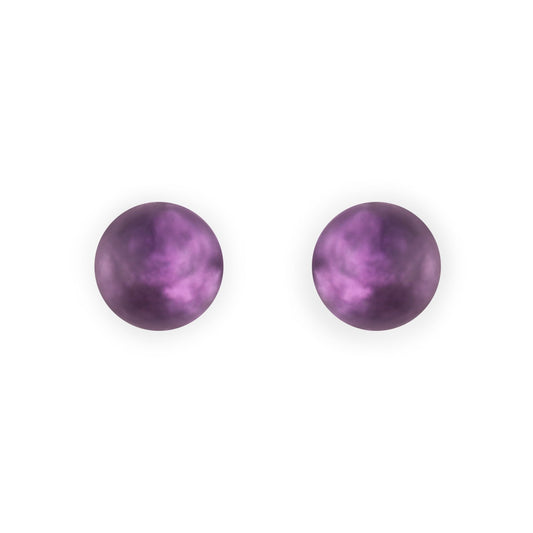 Peacock Cabouchon Matte Medium Stud Earrings | The Jewellery Stop