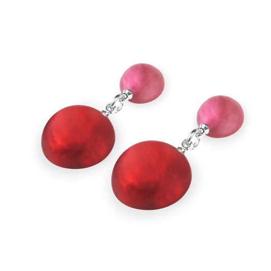 Maple Cabouchon Matte Double Drop Stud Earrings | The Jewellery Stop