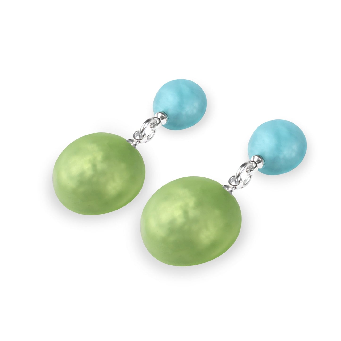 Orchard Cabouchon Matte Double Drop Stud Earrings | The Jewellery Stop