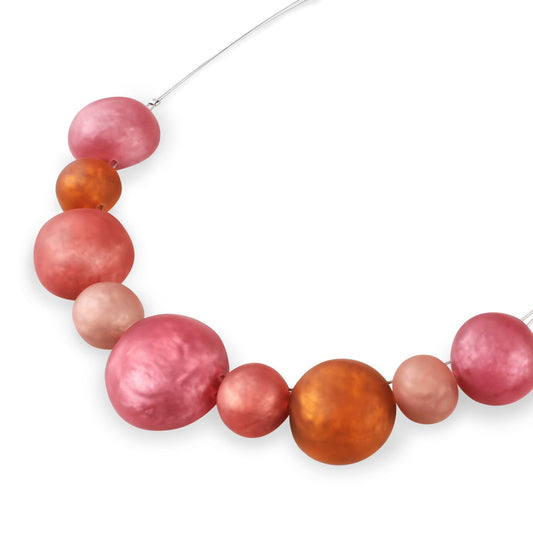 Coral Cabouchon Matte Classic Necklace | The Jewellery Stop