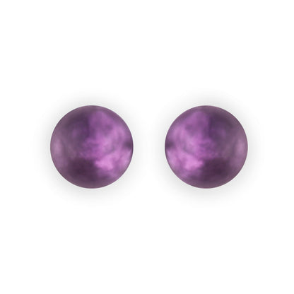 Peacock Cabouchon Matte Large Stud Earrings | The Jewellery Stop