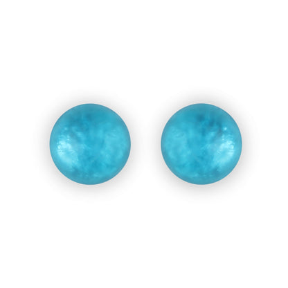Turquoise Cabouchon Matte Large Stud Earrings | The Jewellery Stop