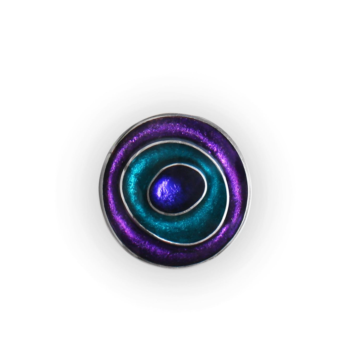 Peacock Organic Circles Shiny Brooch | The Jewellery Stop