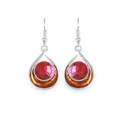 Sherbet Raindrop Shiny Fish Hook Earrings | The Jewellery Stop