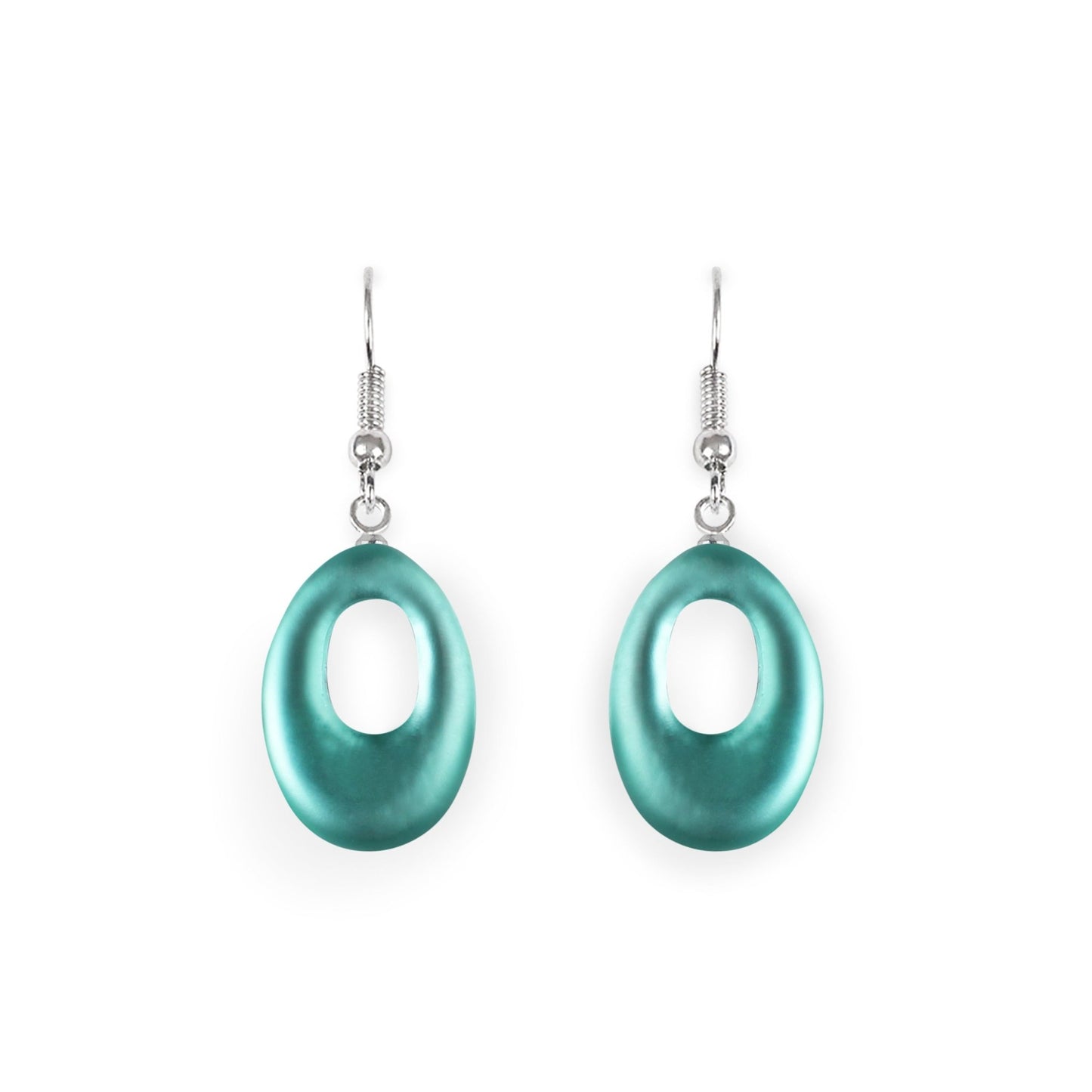 Mint Hollow Nuggets Matte Fish Hook Earrings | The Jewellery Stop