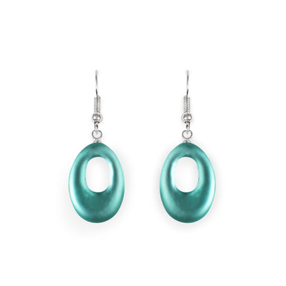 Mint Hollow Nuggets Matte Fish Hook Earrings | The Jewellery Stop